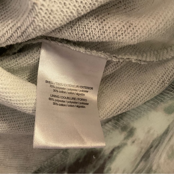 H Halston Studio Tonal Tie Dye Aqua Gray Hoodie - NWT - Medium - Picture 8 of 10